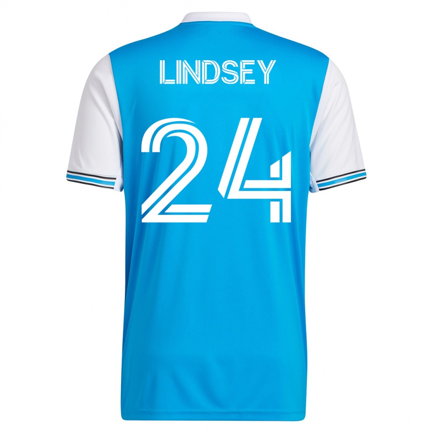 Niño Camiseta Jaylin Lindsey #24 Azul 1ª Equipación 2023/24 La Camisa