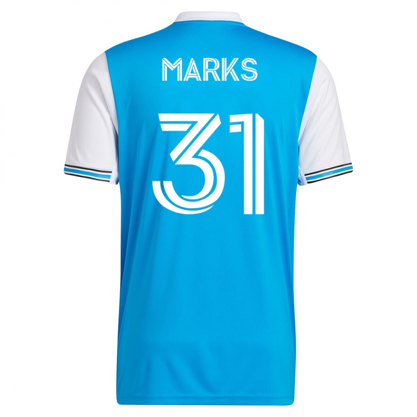 Niño Camiseta George Marks #31 Azul 1ª Equipación 2023/24 La Camisa