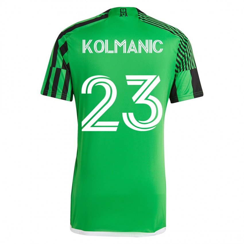 Niño Camiseta Zan Kolmanic #23 Verde Negro 1ª Equipación 2023/24 La Camisa