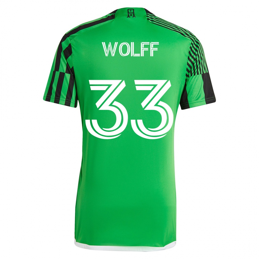 Niño Camiseta Owen Wolff #33 Verde Negro 1ª Equipación 2023/24 La Camisa