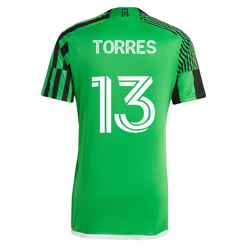 Niño Camiseta Leo Torres #13 Verde Negro 1ª Equipación 2023/24 La Camisa