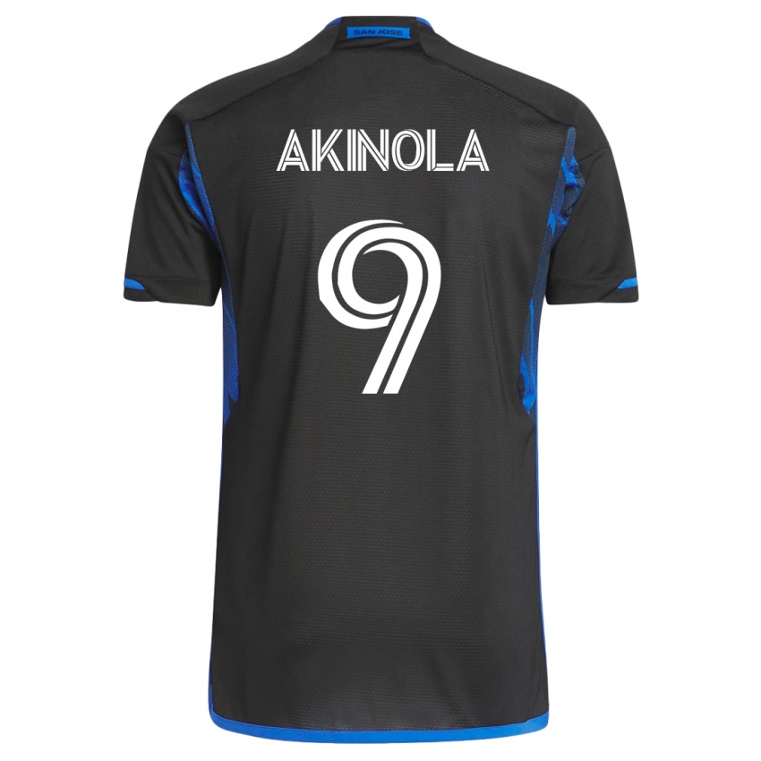 Niño Camiseta Ayo Akinola #9 Azul Negro 1ª Equipación 2023/24 La Camisa