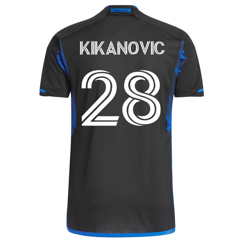 Niño Camiseta Benjamin Kikanovic #28 Azul Negro 1ª Equipación 2023/24 La Camisa