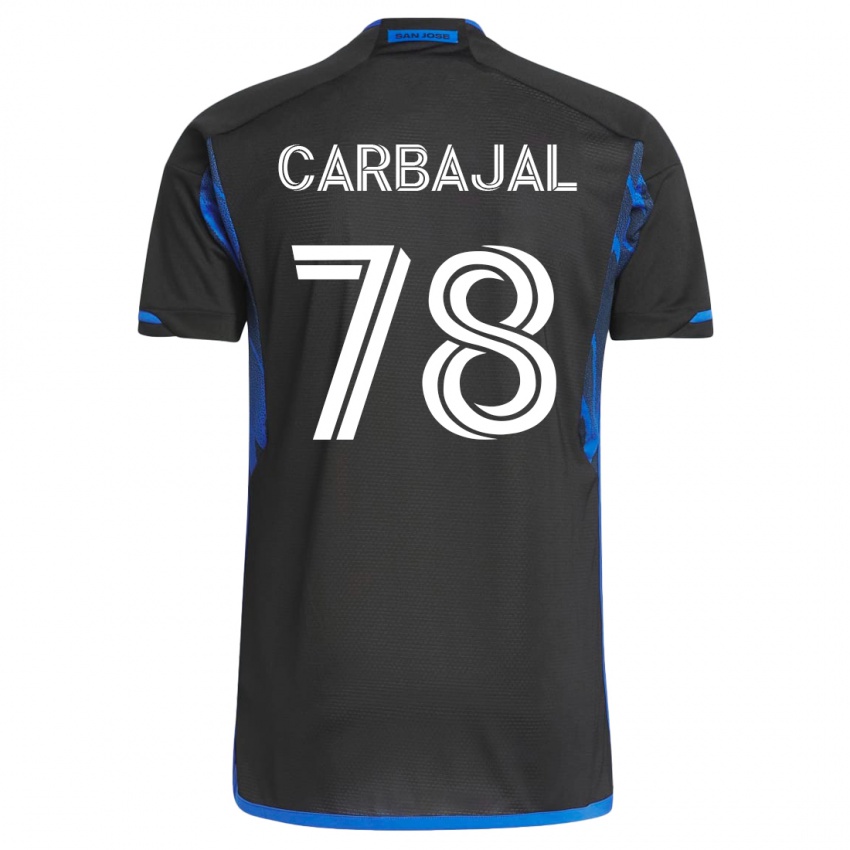Niño Camiseta Sebastian Carbajal #78 Azul Negro 1ª Equipación 2023/24 La Camisa