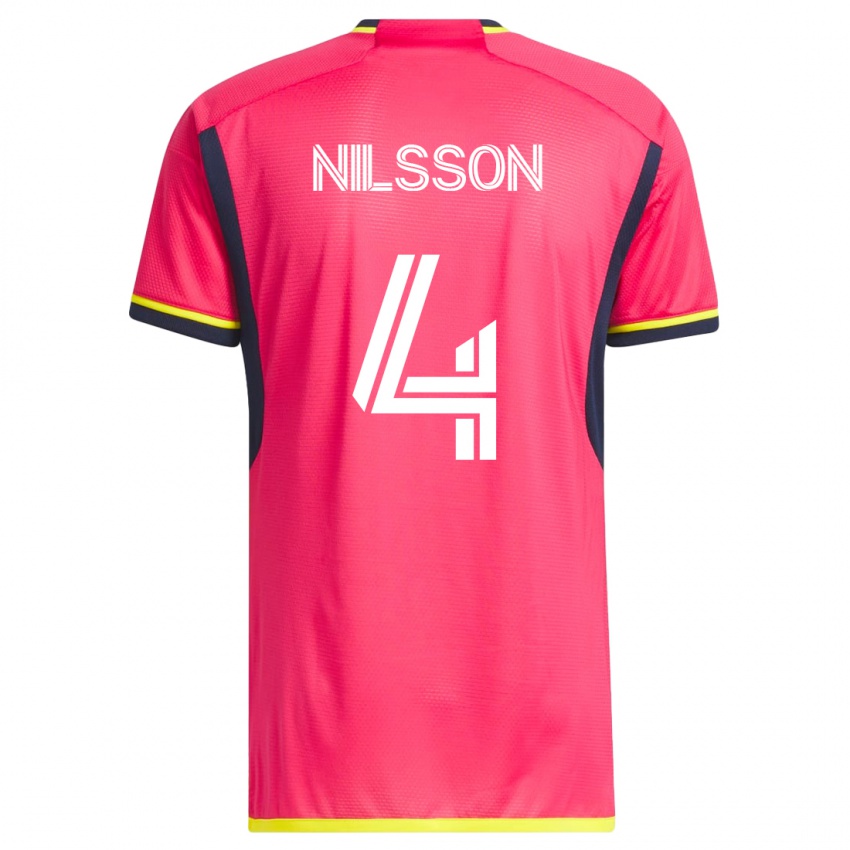 Niño Camiseta Joakim Nilsson #4 Rosa 1ª Equipación 2023/24 La Camisa