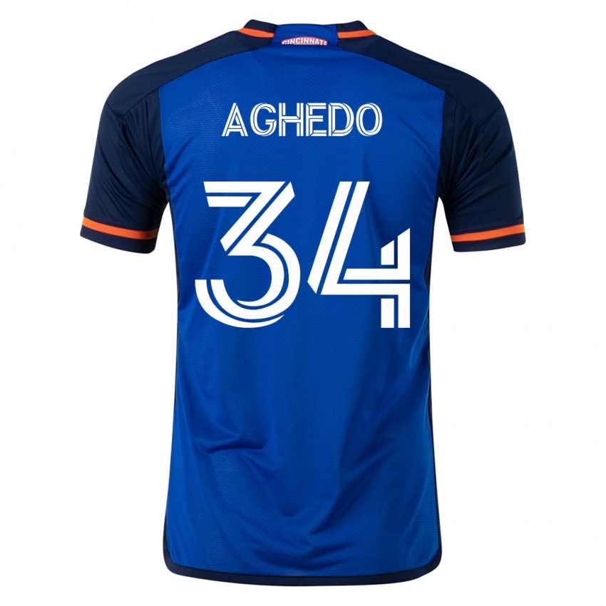 Niño Camiseta London Aghedo #34 Azul 1ª Equipación 2023/24 La Camisa