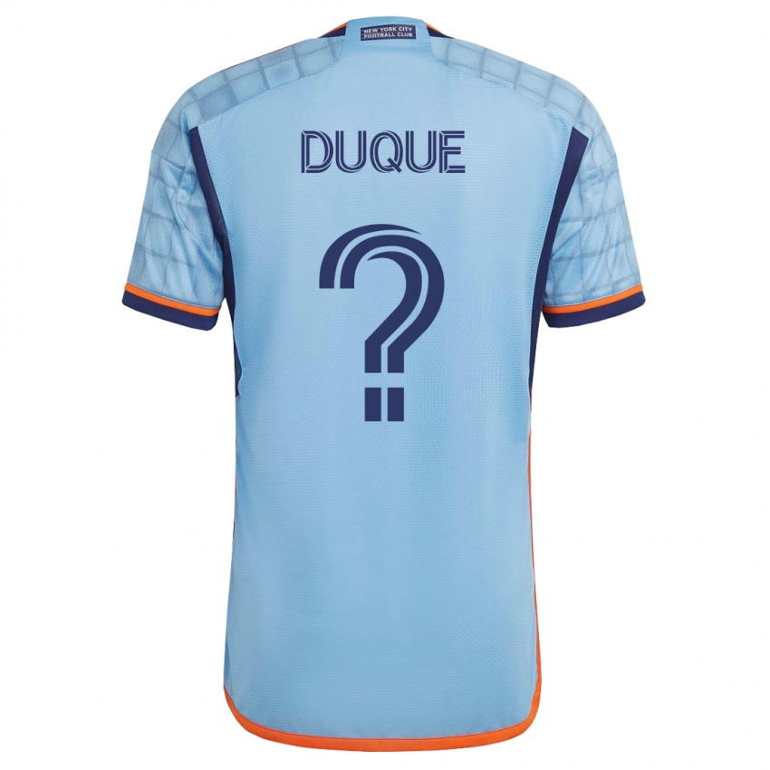 Niño Camiseta David Duque #0 Azul 1ª Equipación 2023/24 La Camisa