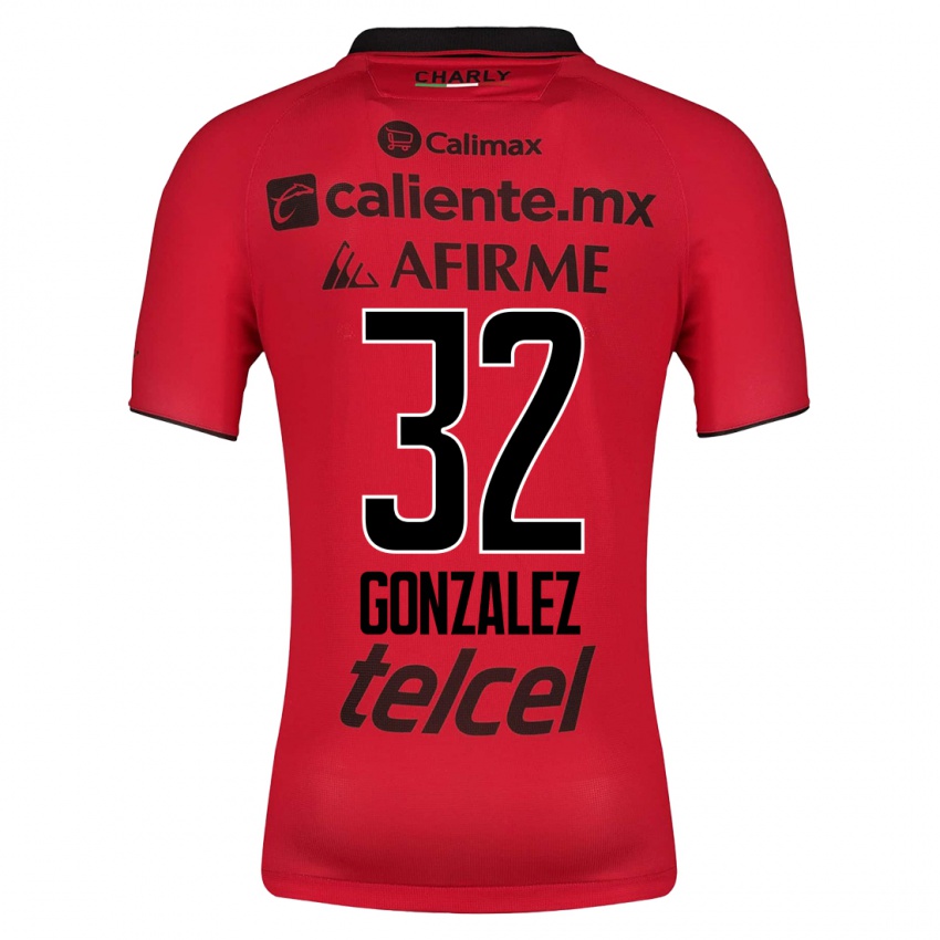 Niño Camiseta Carlos Gonzalez #32 Rojo 1ª Equipación 2023/24 La Camisa