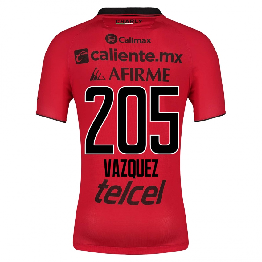 Niño Camiseta Aldair Vázquez #205 Rojo 1ª Equipación 2023/24 La Camisa