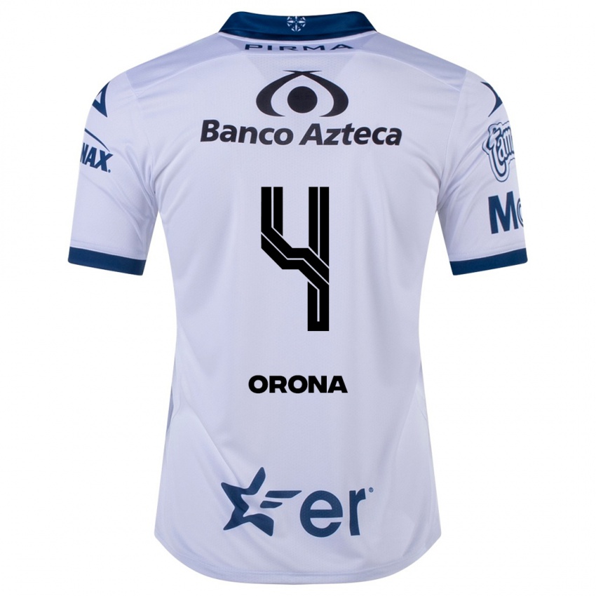 Niño Camiseta Efraín Orona #4 Blanco 1ª Equipación 2023/24 La Camisa