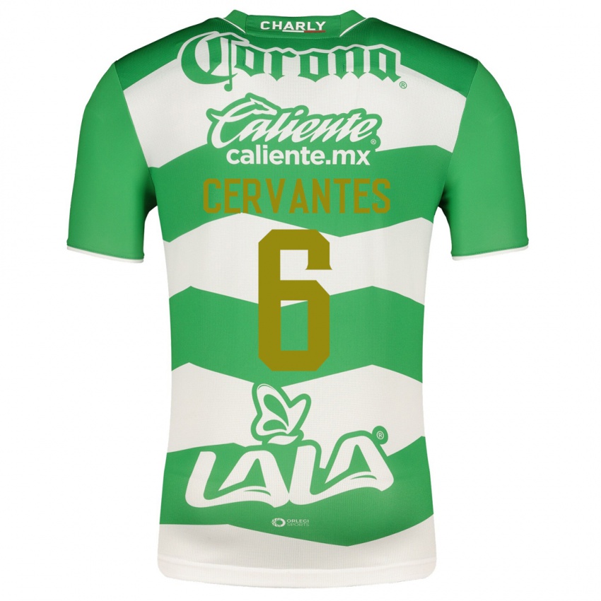 Niño Camiseta Alan Cervantes #6 Verde 1ª Equipación 2023/24 La Camisa