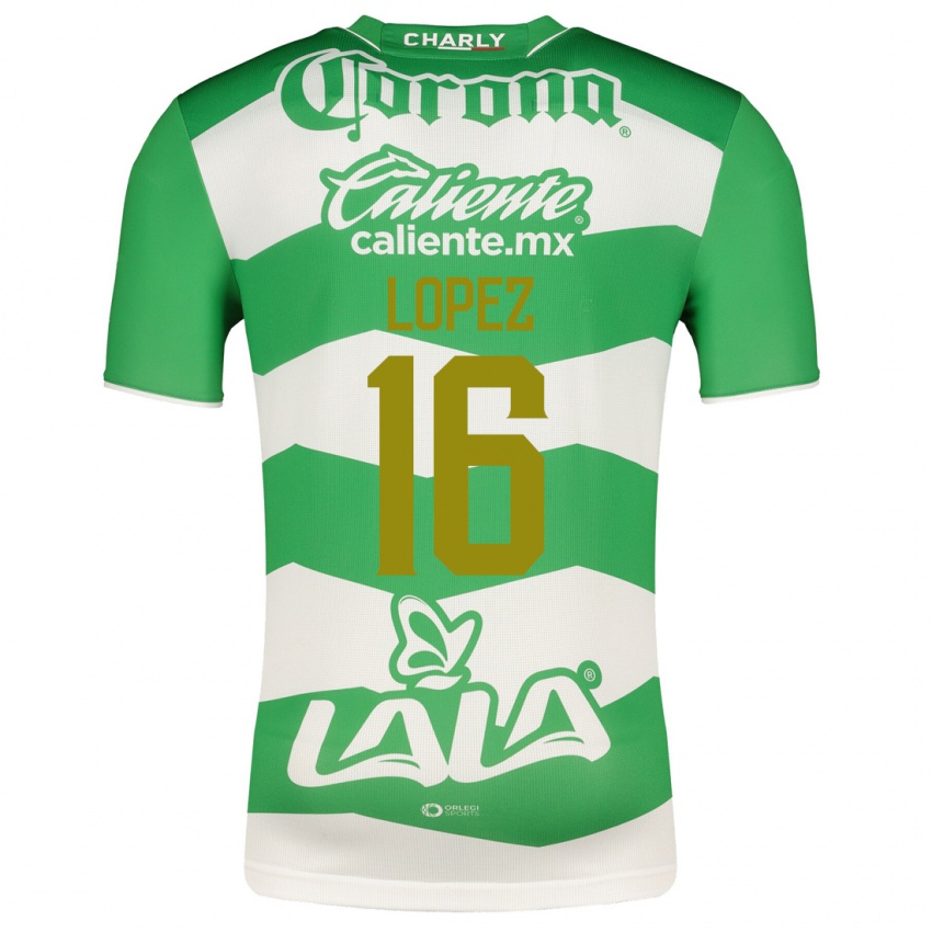 Niño Camiseta Aldo López #16 Verde 1ª Equipación 2023/24 La Camisa