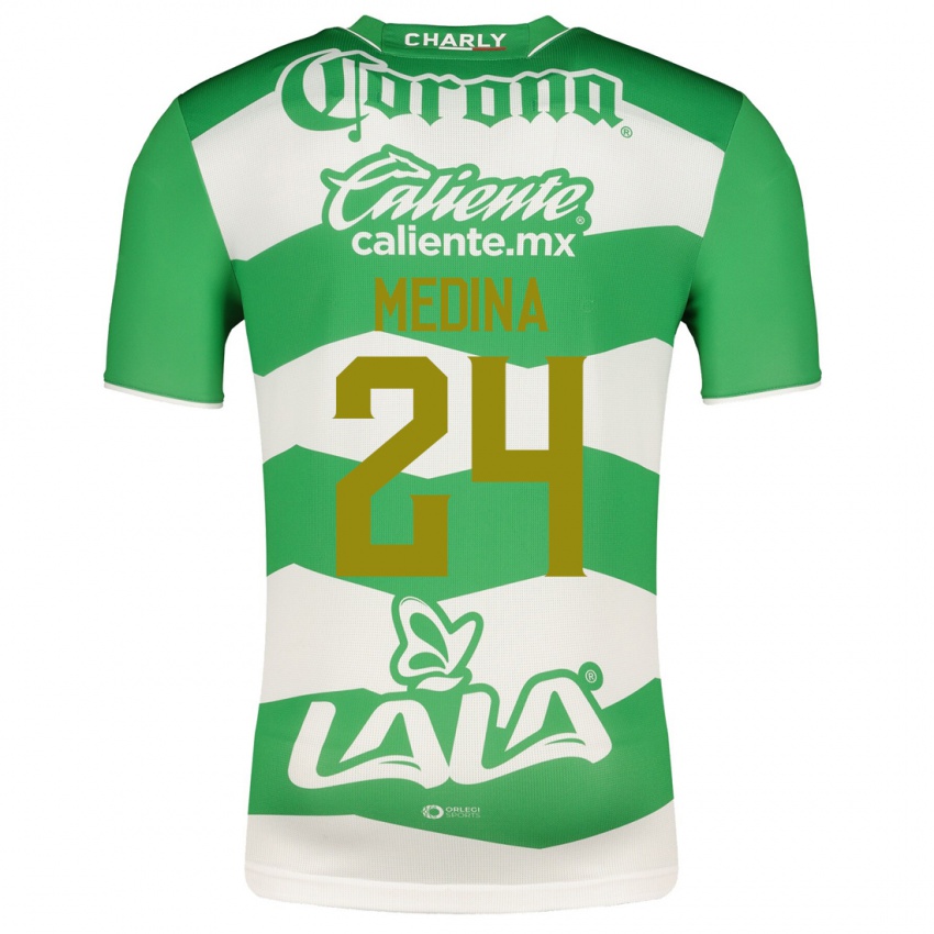 Niño Camiseta Diego Medina #24 Verde 1ª Equipación 2023/24 La Camisa