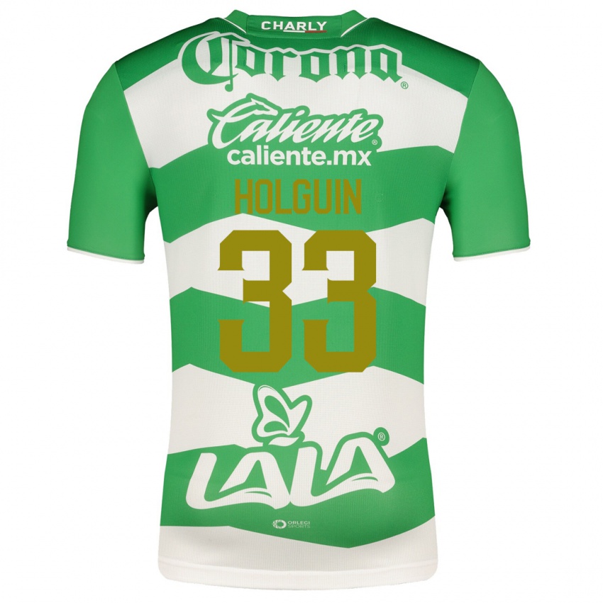 Niño Camiseta Héctor Holguín #33 Verde 1ª Equipación 2023/24 La Camisa