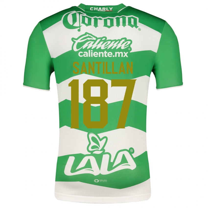 Niño Camiseta Emilio Santillán #187 Verde 1ª Equipación 2023/24 La Camisa