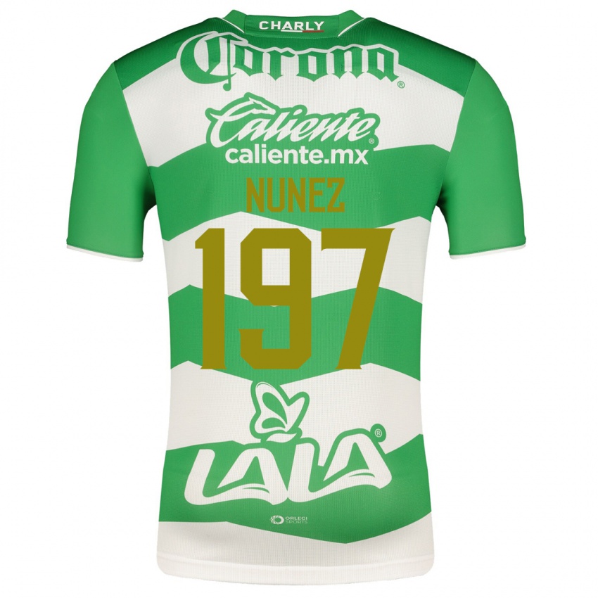 Niño Camiseta Kevin Núñez #197 Verde 1ª Equipación 2023/24 La Camisa