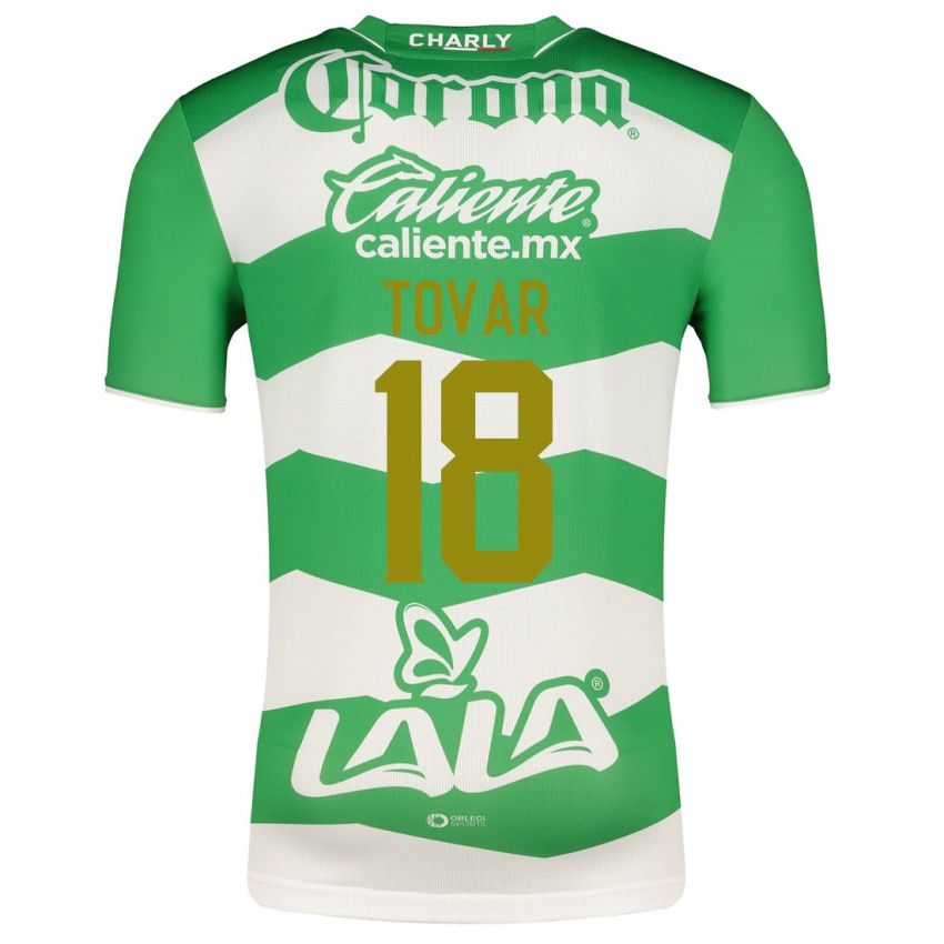 Niño Camiseta Arlett Tovar #18 Verde 1ª Equipación 2023/24 La Camisa