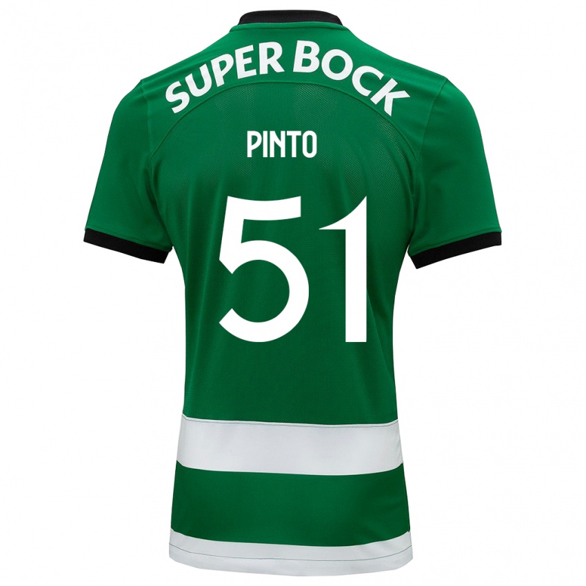Niño Camiseta Diogo Pinto #51 Verde 1ª Equipación 2023/24 La Camisa