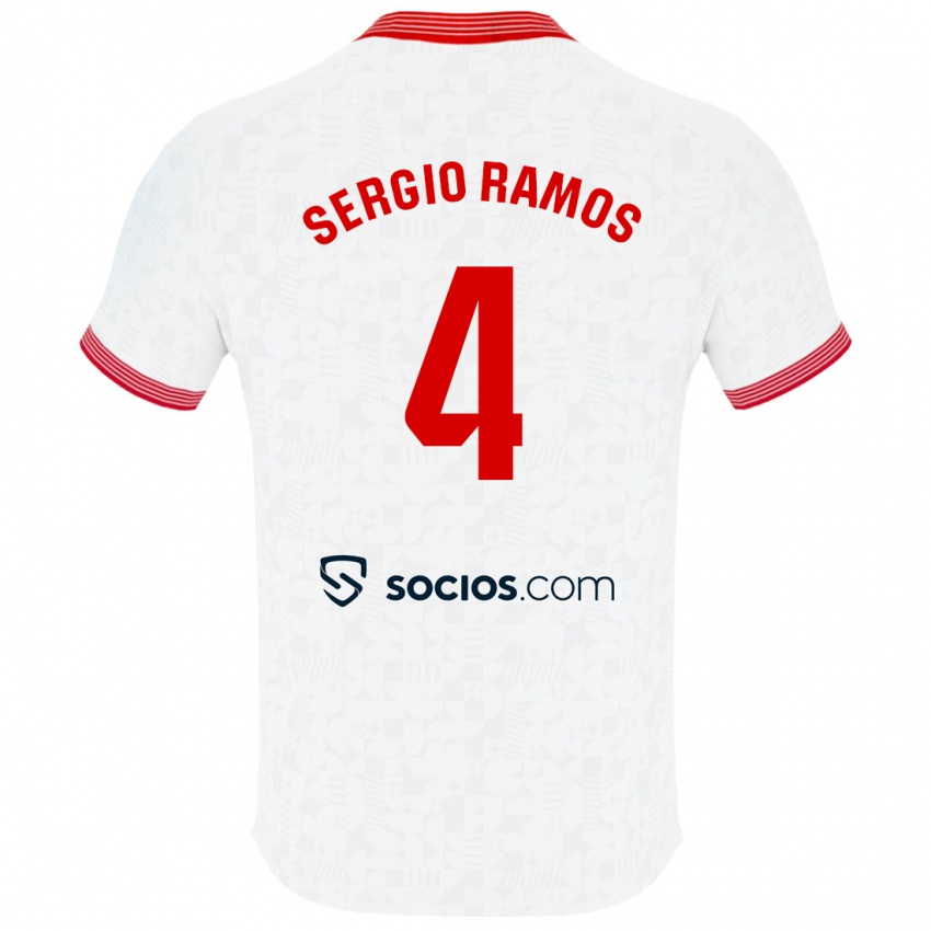 Niño Camiseta Sergio Ramos #4 Blanco 1ª Equipación 2023/24 La Camisa