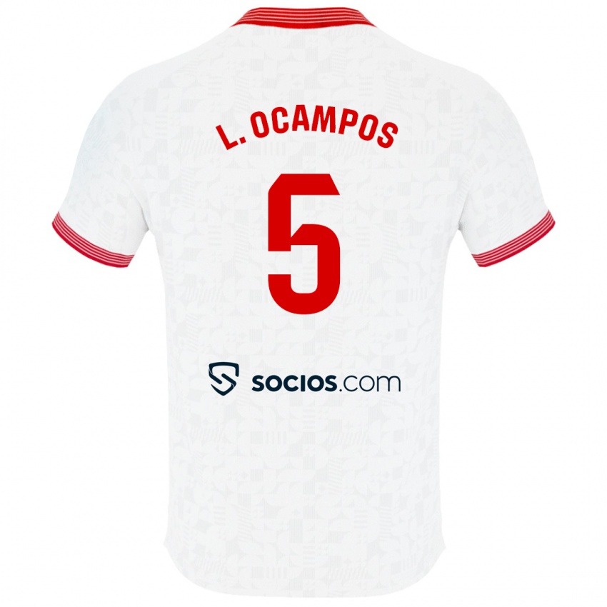 Niño Camiseta Lucas Ocampos #5 Blanco 1ª Equipación 2023/24 La Camisa