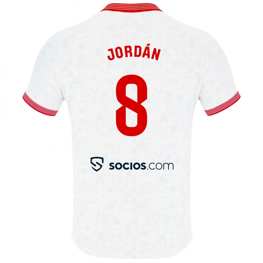 Niño Camiseta Joan Jordán #8 Blanco 1ª Equipación 2023/24 La Camisa