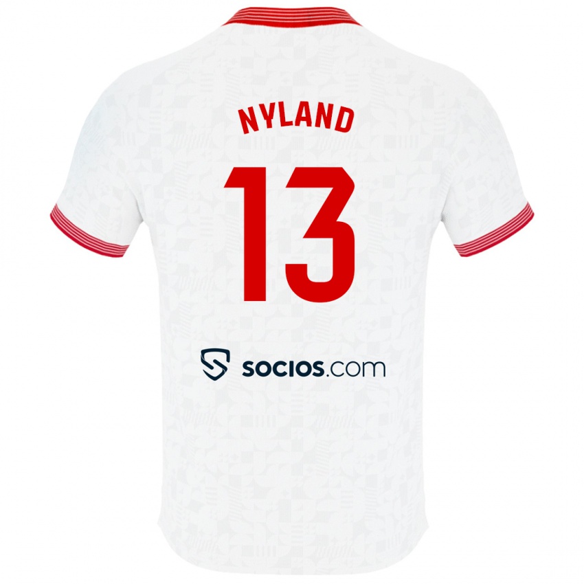 Niño Camiseta Ørjan Nyland #13 Blanco 1ª Equipación 2023/24 La Camisa