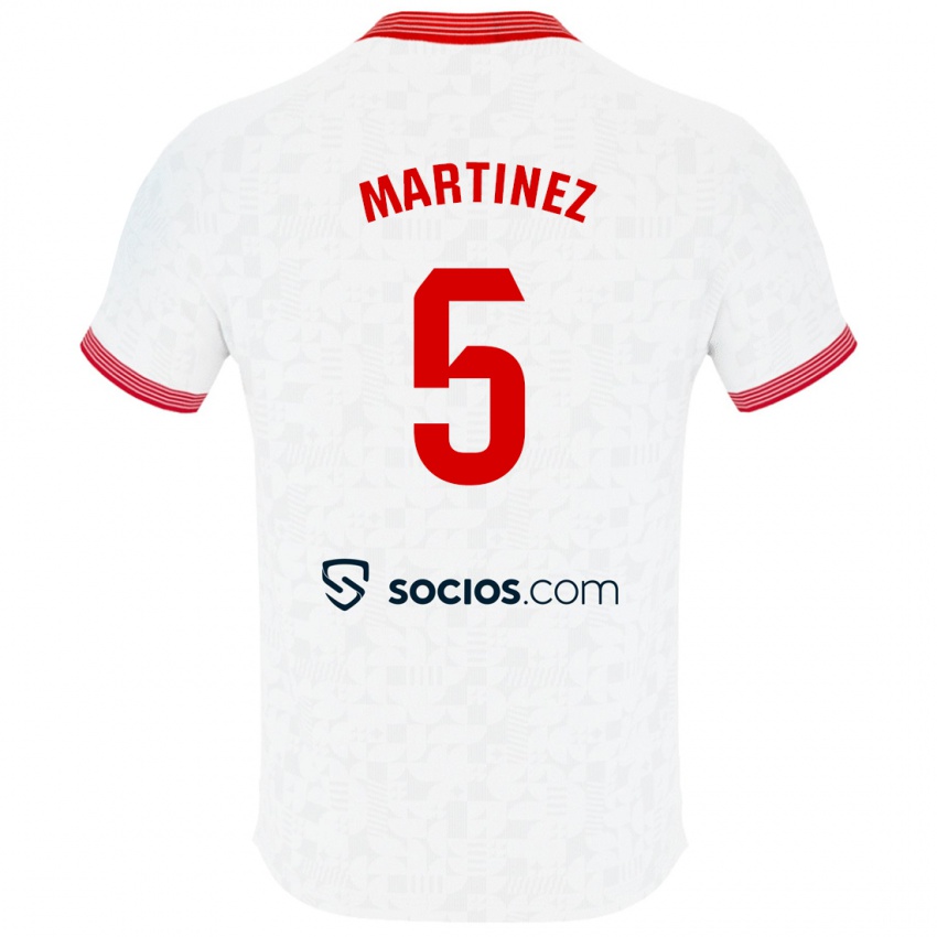 Niño Camiseta Sergio Martínez #5 Blanco 1ª Equipación 2023/24 La Camisa