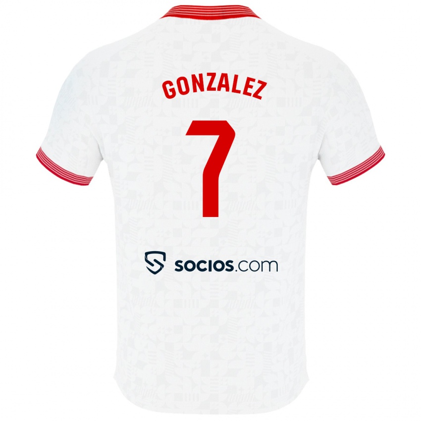 Niño Camiseta Juan González #7 Blanco 1ª Equipación 2023/24 La Camisa