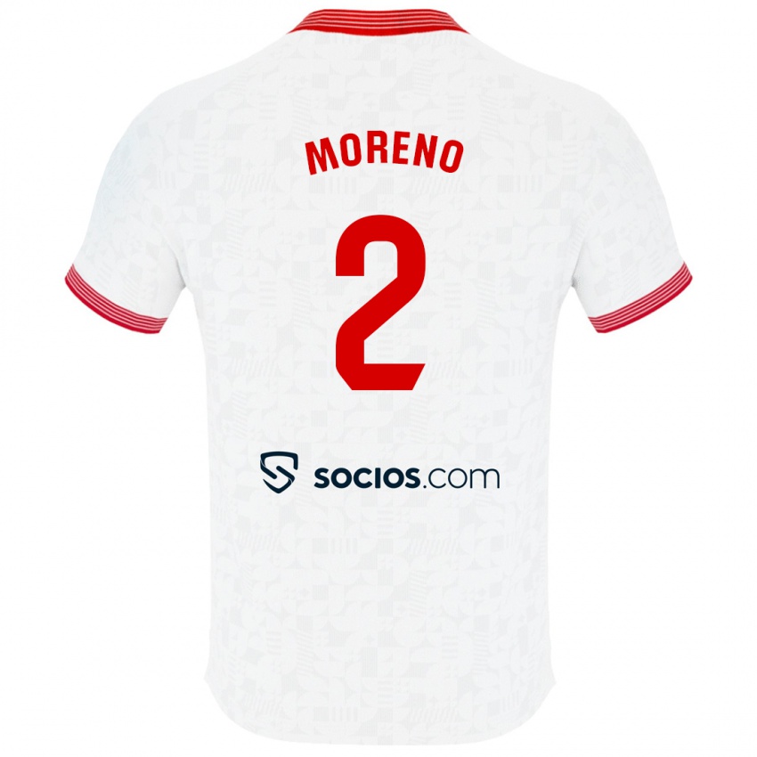 Niño Camiseta Jorge Moreno #2 Blanco 1ª Equipación 2023/24 La Camisa