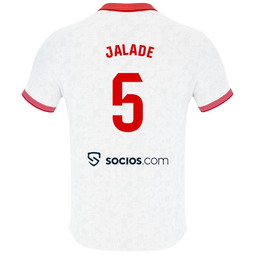 Niño Camiseta Robert Jalade #5 Blanco 1ª Equipación 2023/24 La Camisa