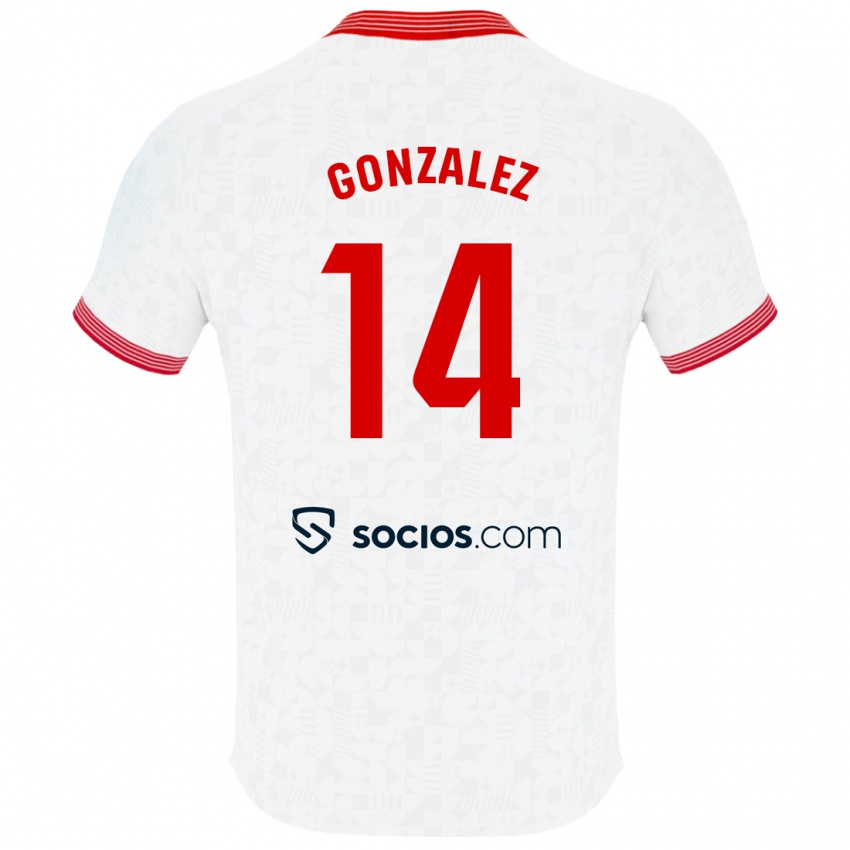 Niño Camiseta Alberto González #14 Blanco 1ª Equipación 2023/24 La Camisa