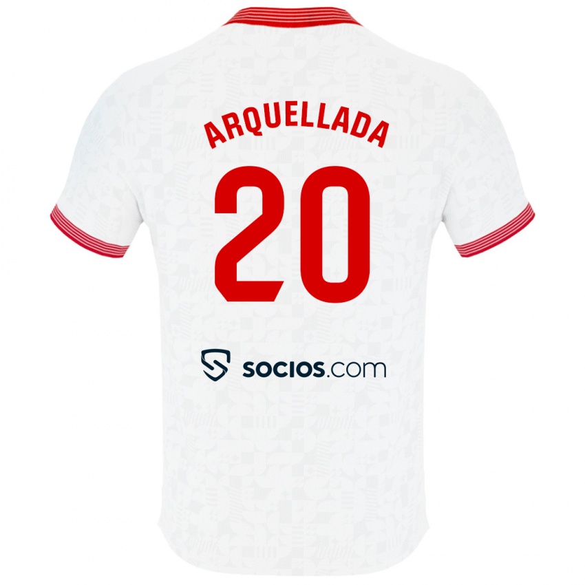 Niño Camiseta Álvaro Arquellada #20 Blanco 1ª Equipación 2023/24 La Camisa