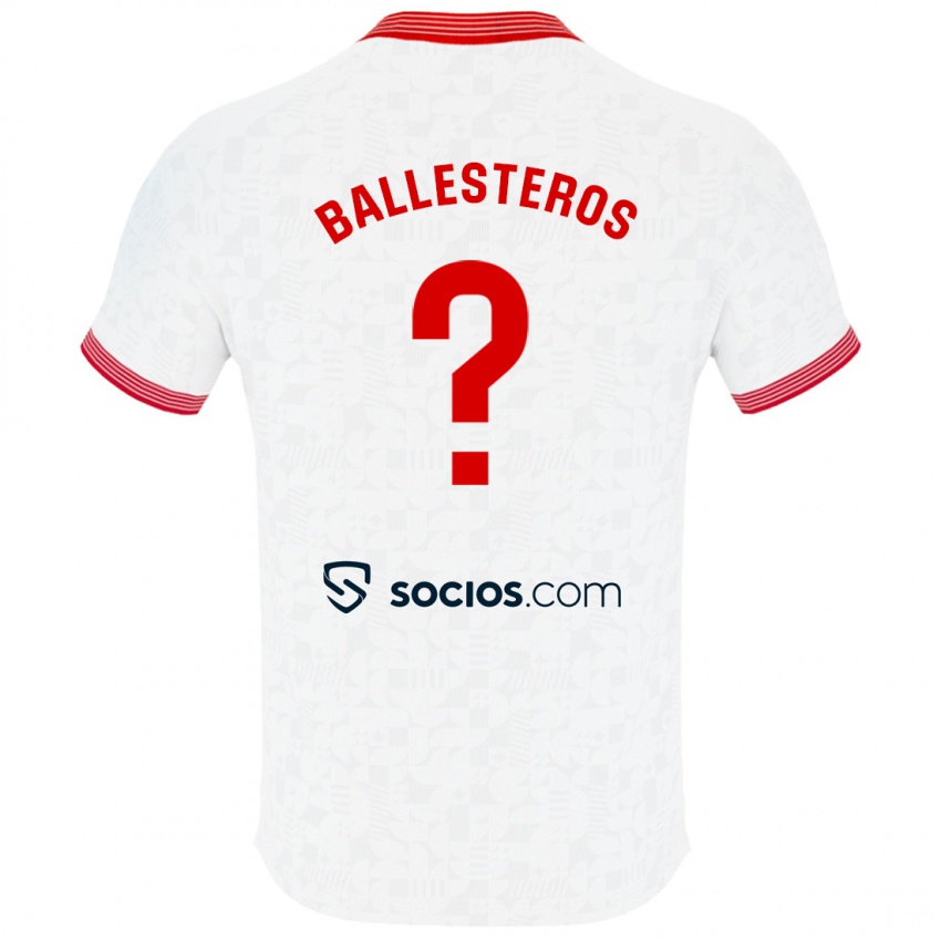 Niño Camiseta Gonzalo Ballesteros #0 Blanco 1ª Equipación 2023/24 La Camisa