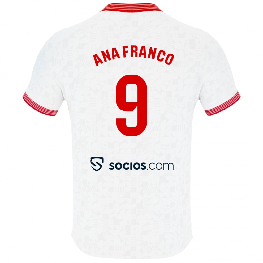 Niño Camiseta Ana Franco De La Vega #9 Blanco 1ª Equipación 2023/24 La Camisa