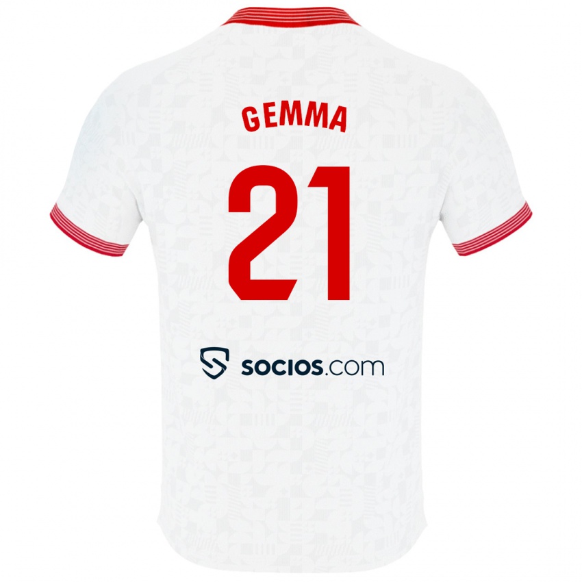 Niño Camiseta Gemma Gili Giner #21 Blanco 1ª Equipación 2023/24 La Camisa