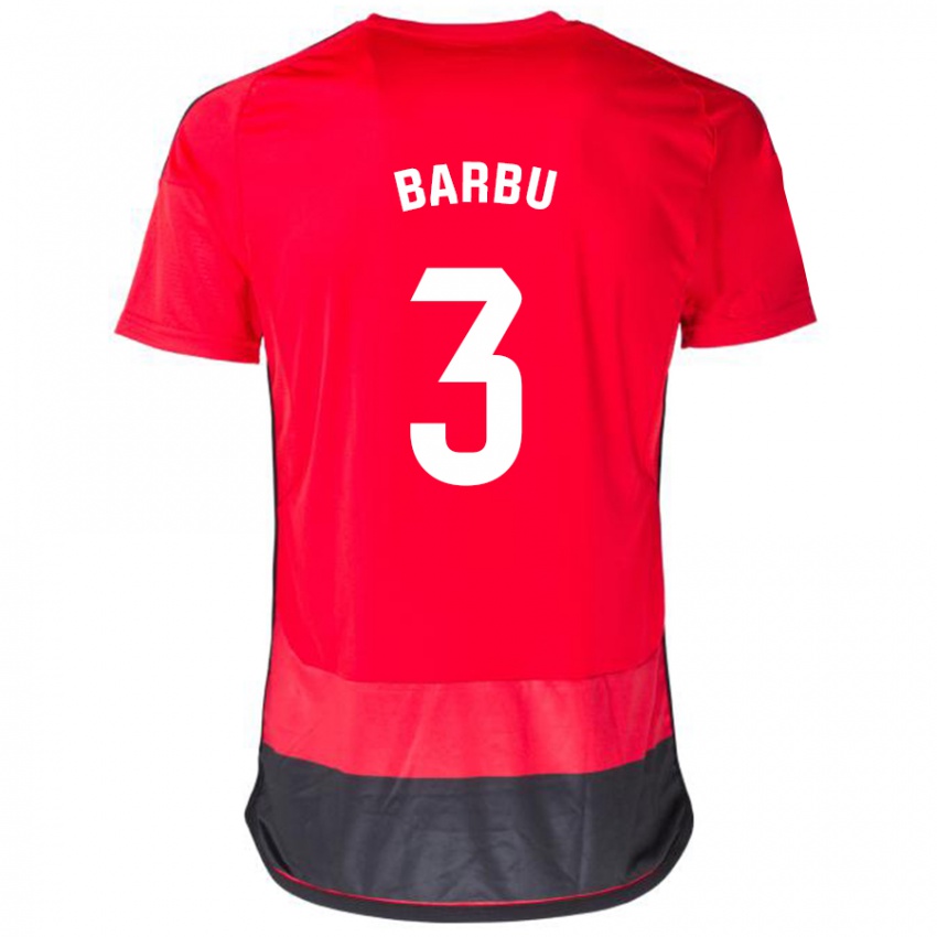 Niño Camiseta Álex Barbu #3 Negro Rojo 1ª Equipación 2023/24 La Camisa