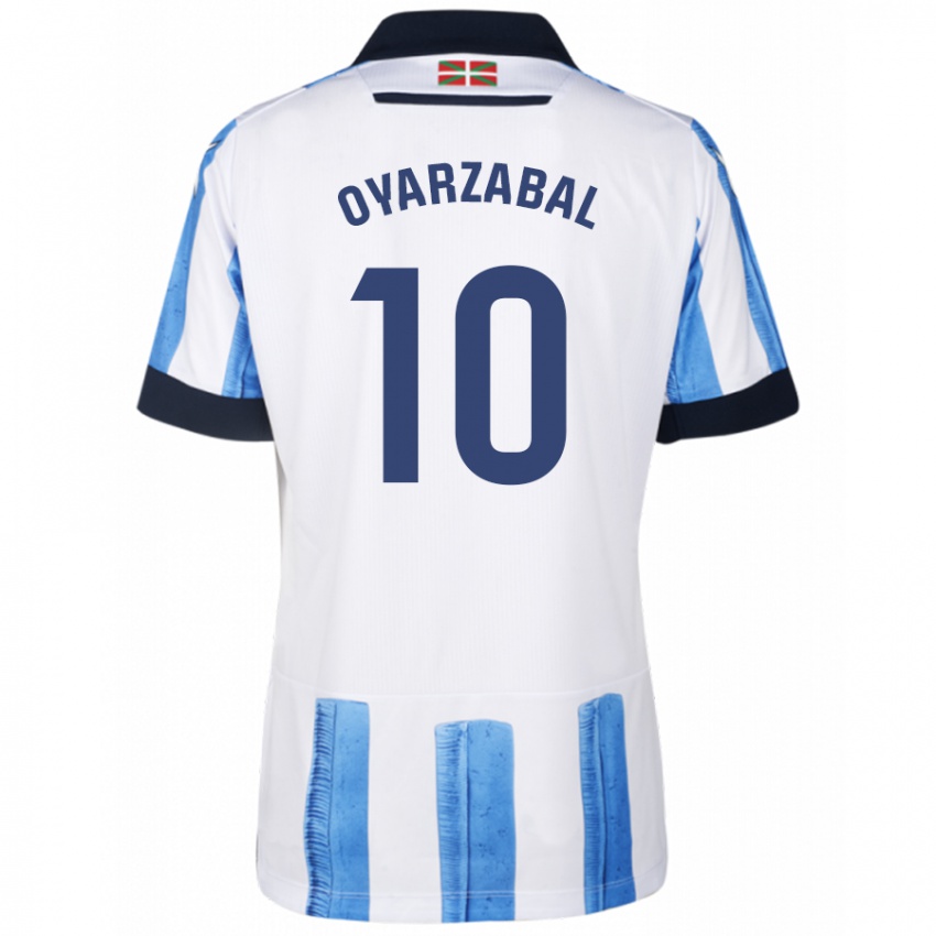Niño Camiseta Mikel Oyarzabal #10 Azul Blanco 1ª Equipación 2023/24 La Camisa