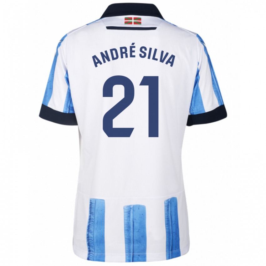 Niño Camiseta Andre Silva #21 Azul Blanco 1ª Equipación 2023/24 La Camisa