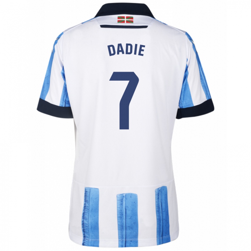 Niño Camiseta Alberto Dadie #7 Azul Blanco 1ª Equipación 2023/24 La Camisa