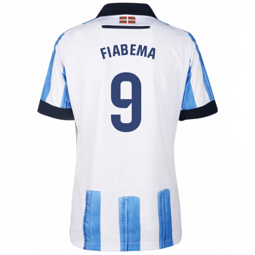 Niño Camiseta Bryan Fiabema #9 Azul Blanco 1ª Equipación 2023/24 La Camisa