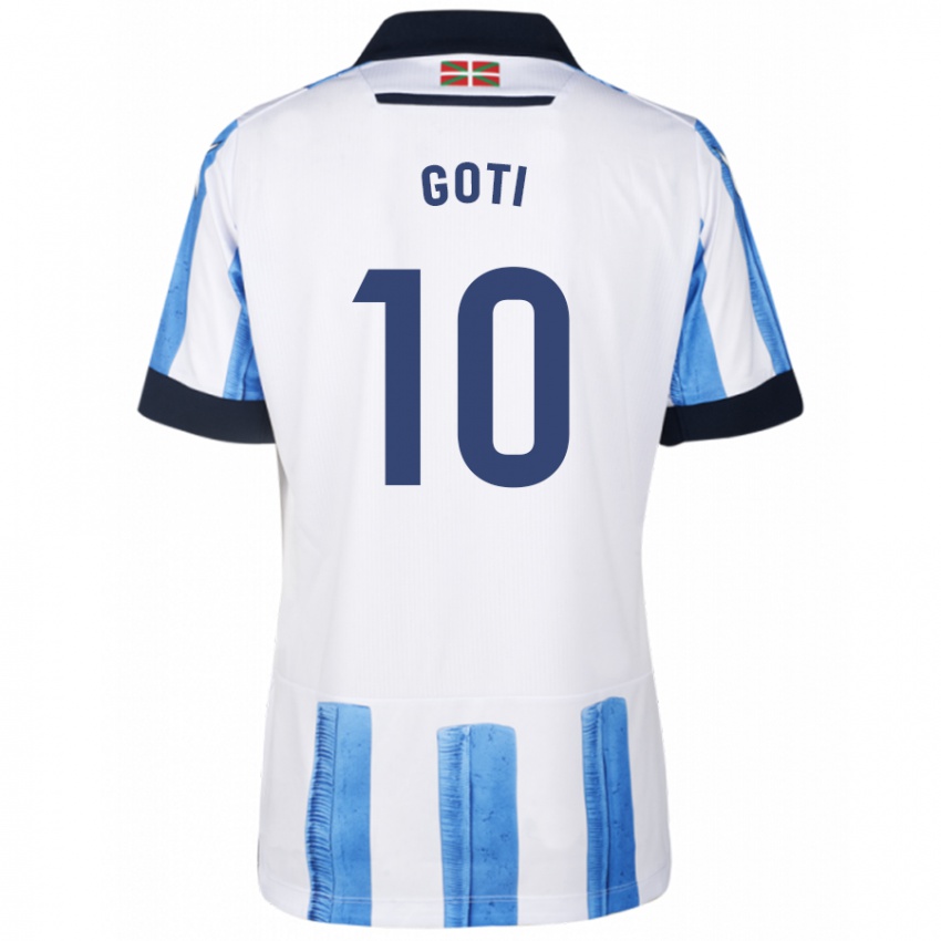 Niño Camiseta Mikel Goti #10 Azul Blanco 1ª Equipación 2023/24 La Camisa