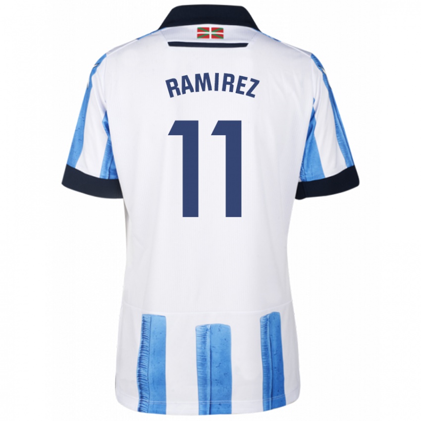 Niño Camiseta Darío Ramirez #11 Azul Blanco 1ª Equipación 2023/24 La Camisa