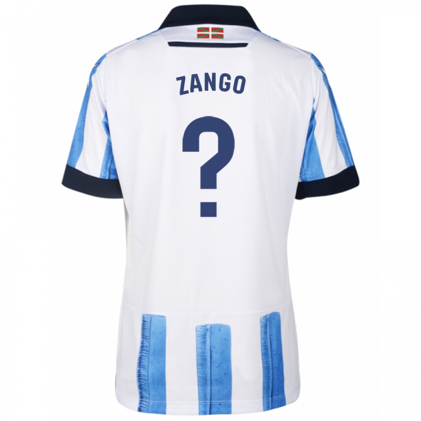 Niño Camiseta Adrián Zango #0 Azul Blanco 1ª Equipación 2023/24 La Camisa