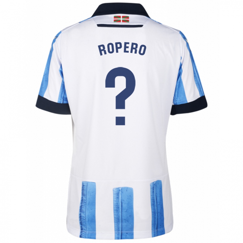Niño Camiseta Iker Ropero #0 Azul Blanco 1ª Equipación 2023/24 La Camisa