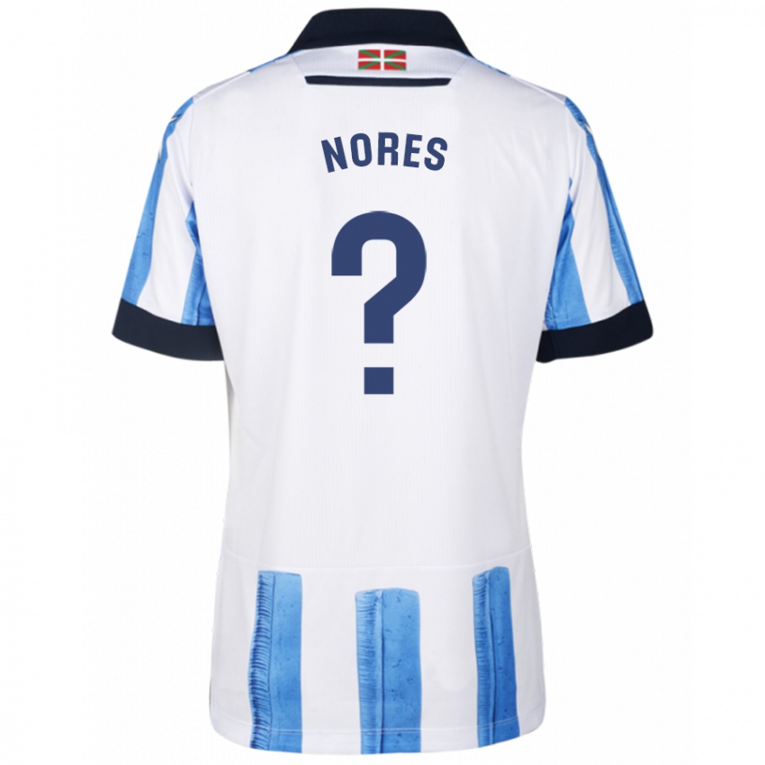 Niño Camiseta Alejandro Nores #0 Azul Blanco 1ª Equipación 2023/24 La Camisa