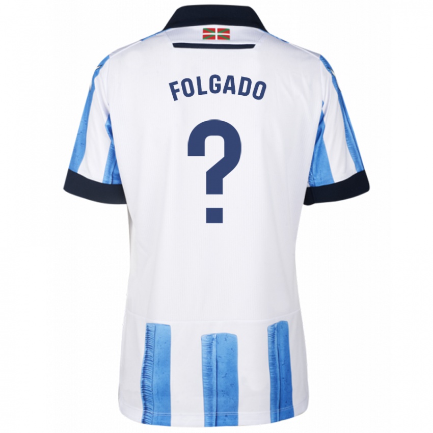 Niño Camiseta Theo Folgado #0 Azul Blanco 1ª Equipación 2023/24 La Camisa
