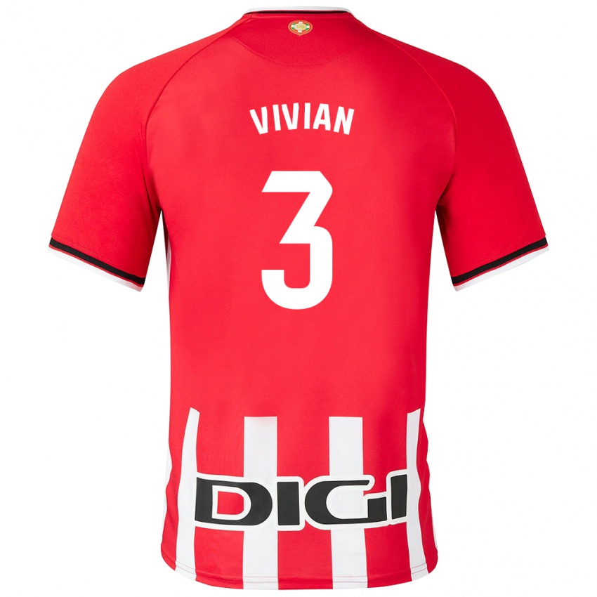 Niño Camiseta Dani Vivian #3 Rojo 1ª Equipación 2023/24 La Camisa