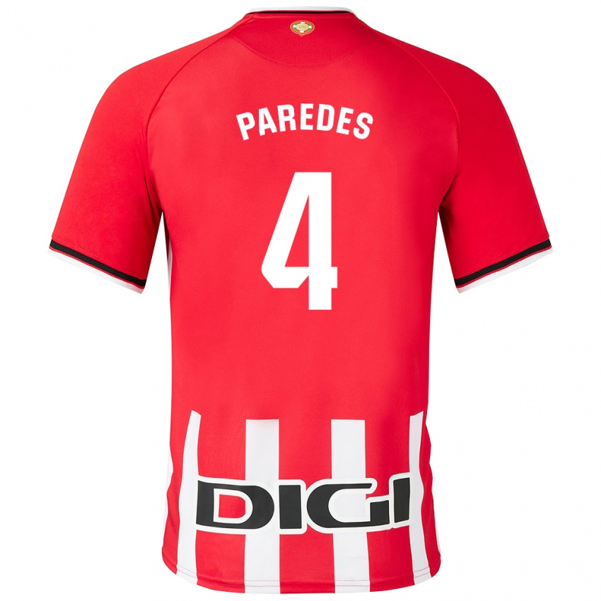 Niño Camiseta Aitor Paredes #4 Rojo 1ª Equipación 2023/24 La Camisa