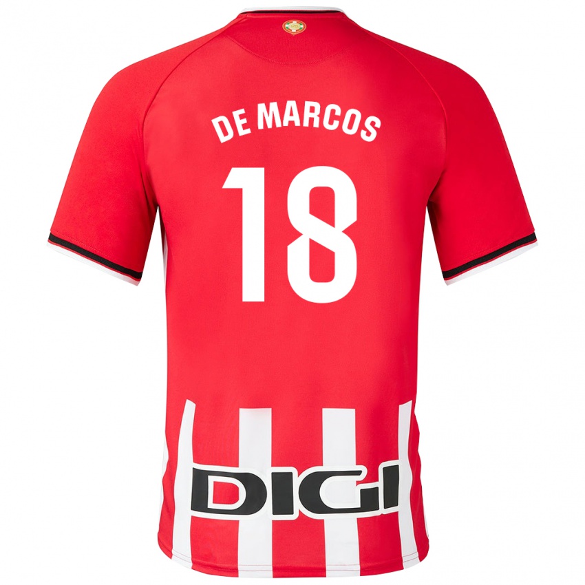 Niño Camiseta Óscar De Marcos #18 Rojo 1ª Equipación 2023/24 La Camisa