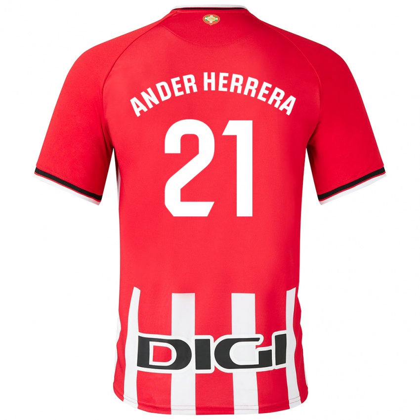 Niño Camiseta Ander Herrera #21 Rojo 1ª Equipación 2023/24 La Camisa